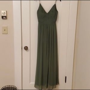Green Sage Long Bridesmaid Dress